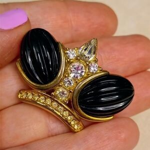 Givenchy Vintage Royal Crystal Crown Brooch